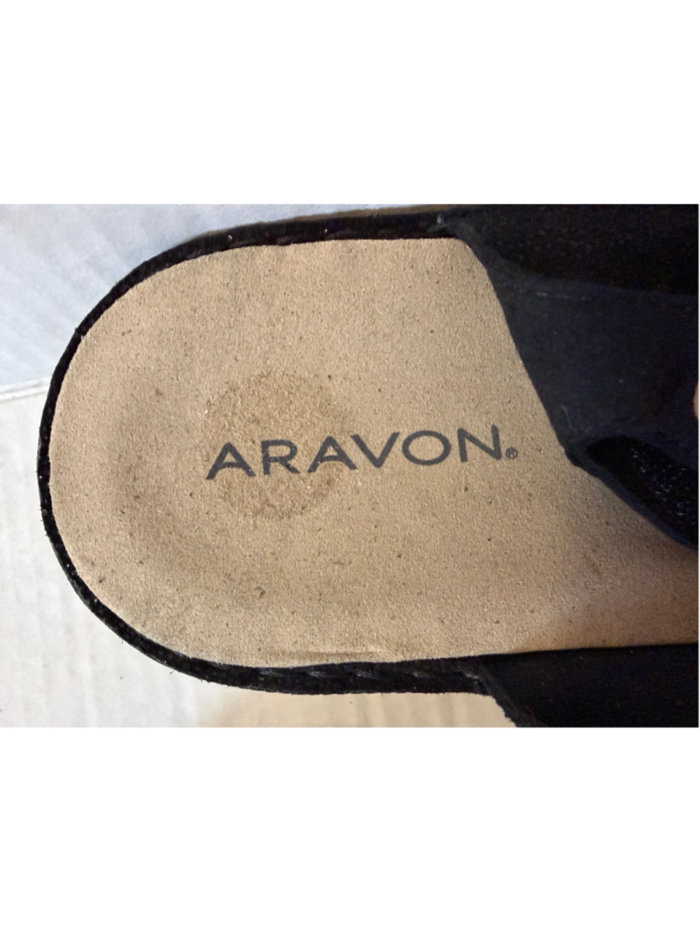 Aravon Black Glitter Mary Jane Slingback Comfort Heels Women’s US 9 Wide - Picture 3 of 9